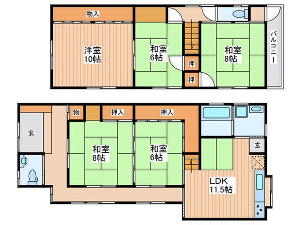 高槻市古曽部町一戸建の物件間取画像